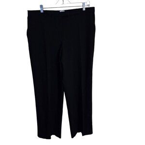 Armani Collezioni Black Wide Leg Textured Wool Crepe Dress Pants Size 16